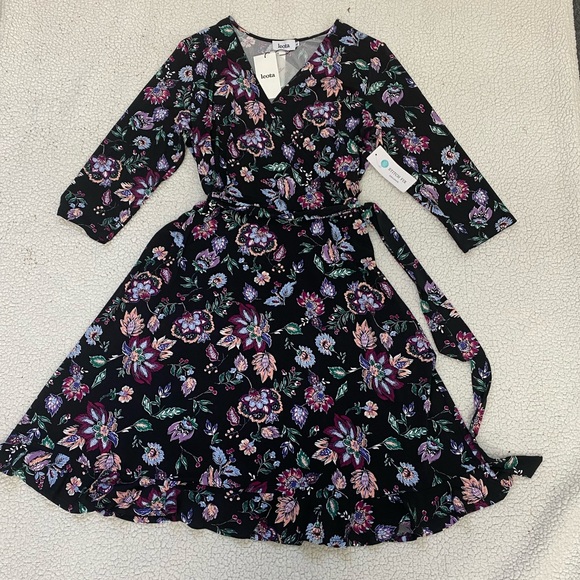 Leota Libby  Wrap Ruffle Bottom Dress Sz XL - Picture 2 of 10